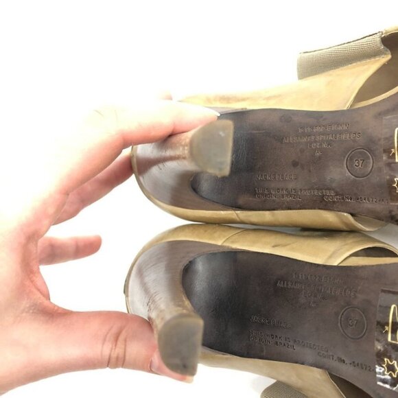 Allsaints tan leather high heels  open toe size 37 - Picture 13 of 15